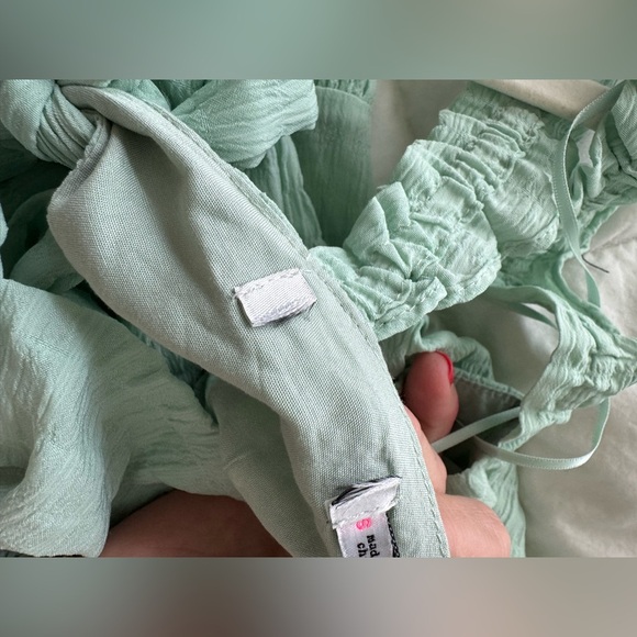 Lulus Dreamiest Darling Mint Smocked Tie-Back Tiered Midi Dress - Picture 6 of 7